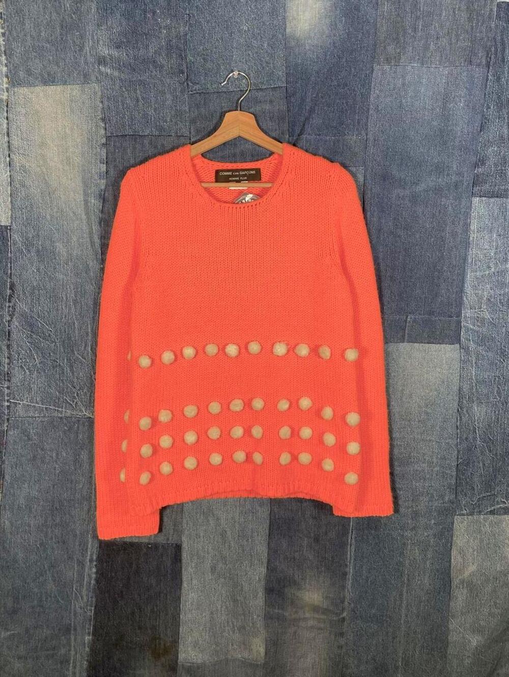 FW13 CDG Homme Runway Orange PomPom Sweater fits M 18X25